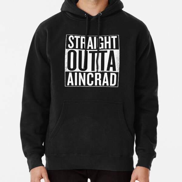 Straignt Outta Aincrad Sword Art Online White Pullover Hoodie RB0301 product Offical sword art online Merch