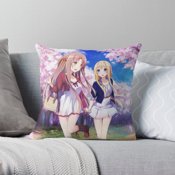 Asuna and Alice, Sword Art Online, Anime, Manga Throw Pillow RB0301 product Offical sword art online Merch