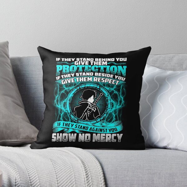 SAO - No mercy Throw Pillow RB0301 product Offical sword art online Merch