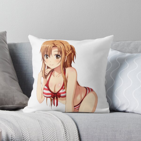 Yuuki Asuna Sword Art Online Anime Girl waifu hot Throw Pillow RB0301 product Offical sword art online Merch