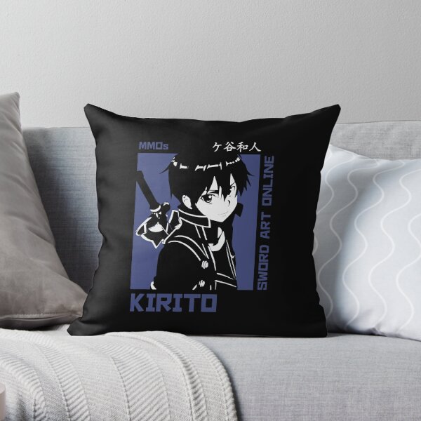 MMOs Kirito Sword Art Online Throw Pillow RB0301 product Offical sword art online Merch