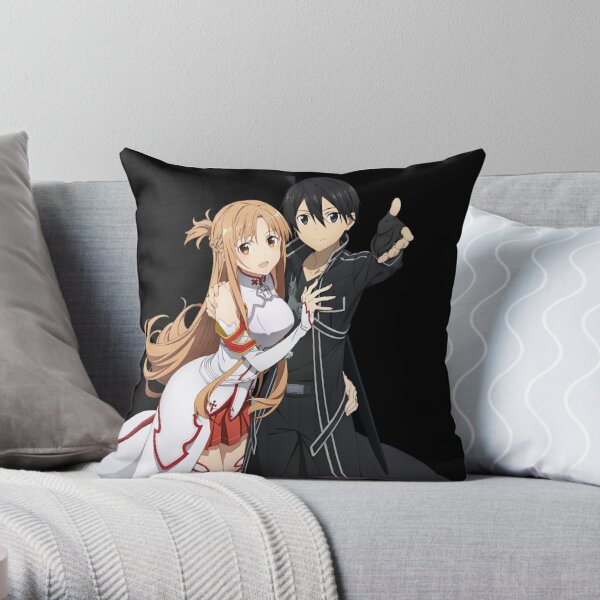 Asuna and Kirito Sword Art Online SAO Throw Pillow RB0301 product Offical sword art online Merch