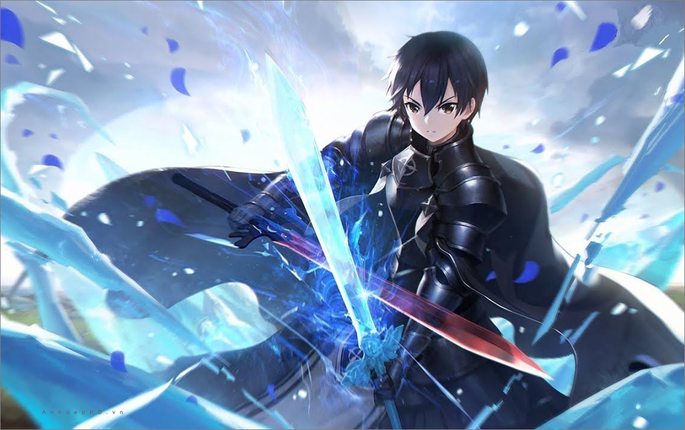 Drew this design for Kirito with a background displaying Eugeo's final  words. It's based on an original illustration from Monster Strike, which  recently collaborated with SAO. : r/swordartonline